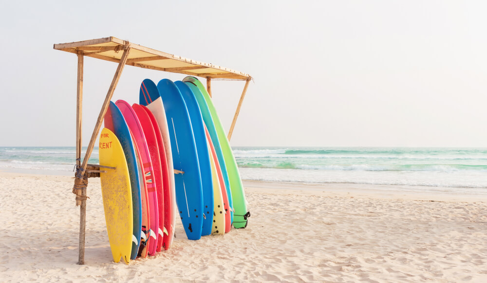 Photo of surf boards: one of the top water activities in Florida