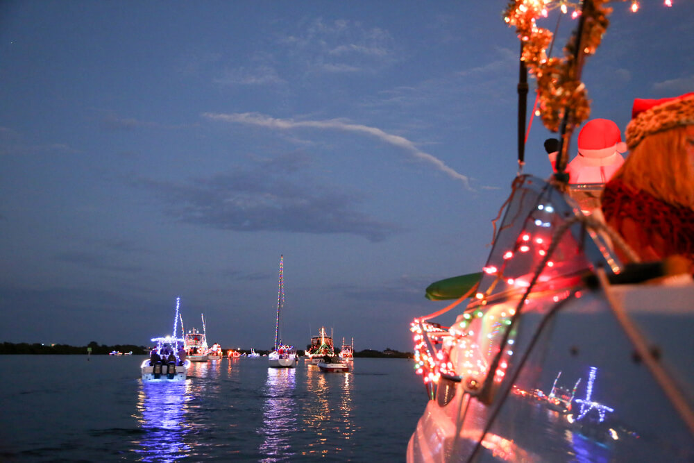 Photo of lighted boat parade: one of the top winter festivals in Tampa