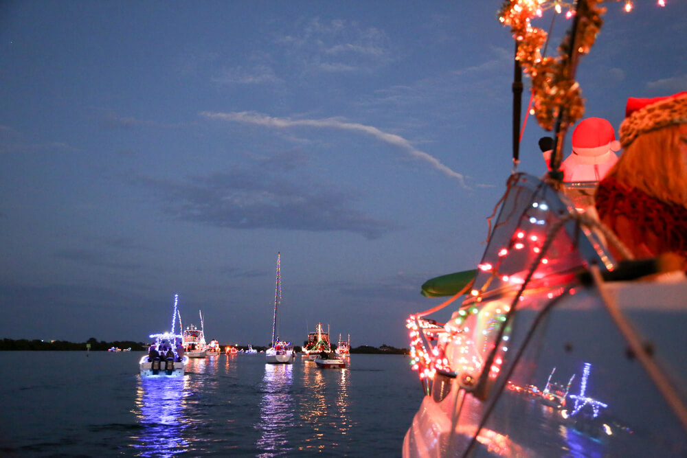 Photo of lighted boat parade: one of the top winter festivals in Tampa