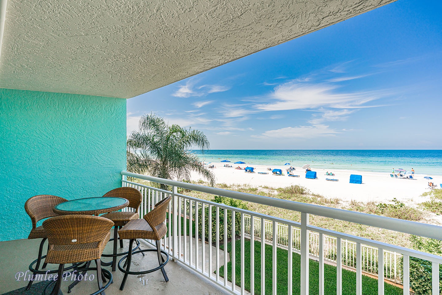 Florida beach condo overlooking white sands of the Gulf Coast