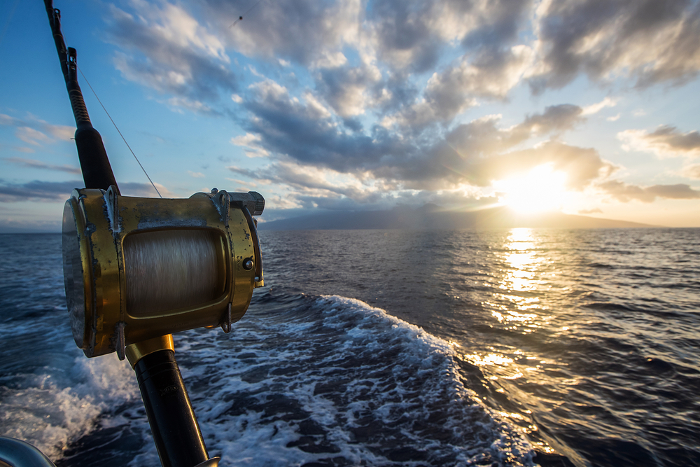 fishing pole on fishing charter from Hubbards Marina in Madeira Beach