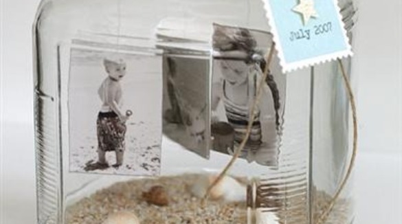 Beach Vacation Memory Jar with Photos, Shells & Sand | Plumlee Indian Rocks Beach Vacation Rentals