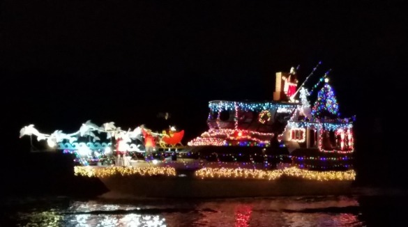 Boat decorated for the holidays in Indian Rocks Beach | Plumlee Vacation Rentals in Indian Rocks Beach and Indian Shores FL