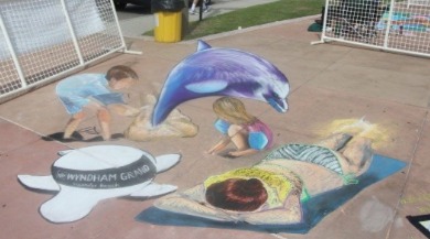 sidewalk chalk art at clearwater festival | Plumlee Vacation Rentals