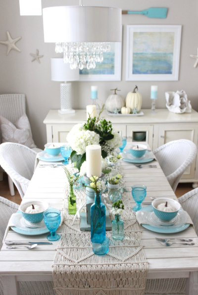 Coastal Bohemian Thanksgiving Table Setting | Plumlee Indian Rocks Beach Vacation Rentals