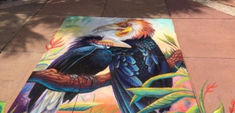 art on sidewalk | Plumlee Gulf Beach Realty