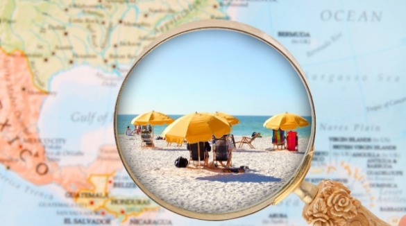 Gulf of Mexico magnified on map | Plumlee Vacation Rentals Indian Rocks Beach, Florida