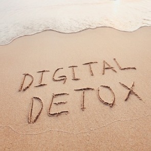 digital detox written in the sand | Plumlee Vacation Rentals