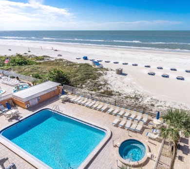 Sandcastle II Condo Amenities with pool and hot tub | Plumlee Indian Rocks Beach Rentals