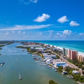 Aerial view of Indian Rocks Beach, Florida  | Plumlee Indian Rocks Beach Vacation Rentals