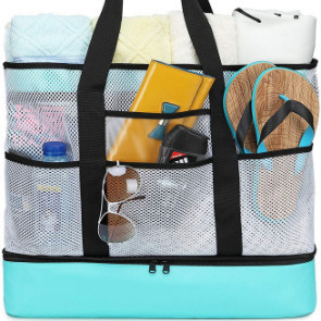 Mesh beach bag with detachable insulated cooler | Plumlee Indian Rocks Beach Rentals