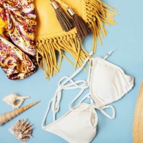 White bikini vacation outfit | Plumlee Indian Rocks Beach Vacation Rentals