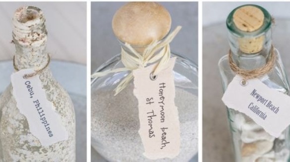 Decorative Souvenir Sand Bottles with Location Tags | Plumlee Indian Rocks Beach Vacation Rentals