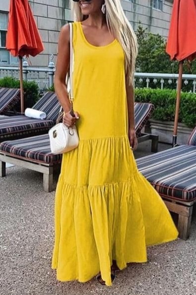 Yellow Maxi Dress | Plumlee Gulf Beach Vacation Rentals